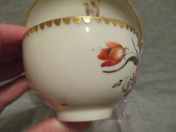 Zurich Porcelain, Floral Tea Bowl & Saucer, Circa 1770 (1 of 2)