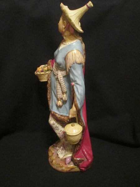 A Meissen Porcelain Large Malabar Female Figure 19th C
