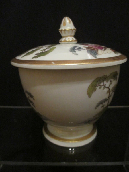 Sucrier à couvercle scène Tenniers en porcelaine de Meissen 