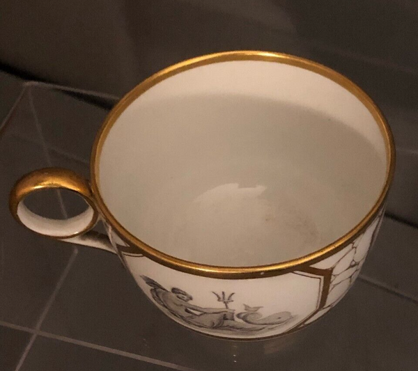Worcester Barr Flight Barr Tasse à thé en porcelaine avec Juno, Neptune et Vulcain 1807-13