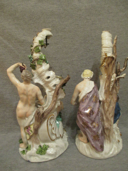 Meissen the Seasons Candelabras, Winter & Summer. 1750