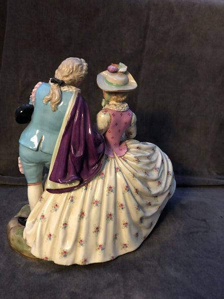 MEISSEN PORCELAIN FIGURE GROUP OF A GALLANT AND COMPANION. 19th C