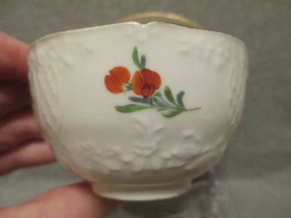 Meissen Floral Moulded Cup & Saucer.