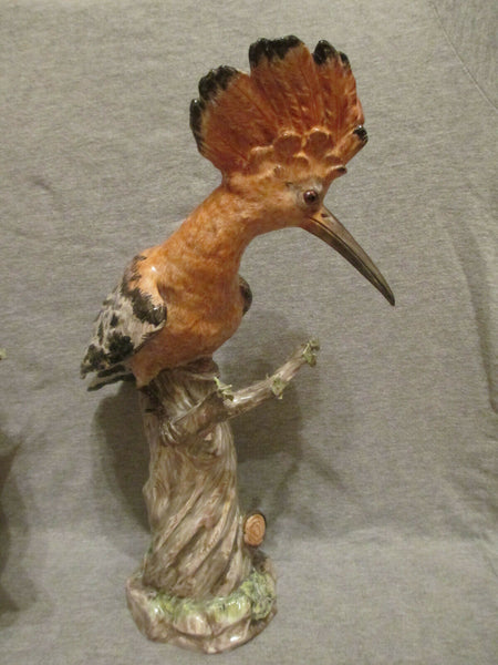 Meissen Matching Pair of Hoopoe Birds 19th C, 1st Class