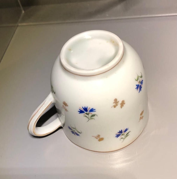 Tasse &amp; Soucoupe Florale En Porcelaine De Nyon 1781