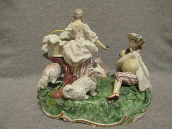 Figurine de groupe de berger Frankenthal, Carl Theodor Mark 1770