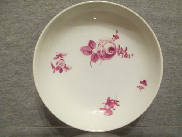 Meissen Puce Floral Cup & Saucer. (1)