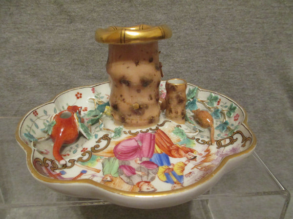 Meissen Porcelain  Chinoiserie Chamber Stick,  Rare.