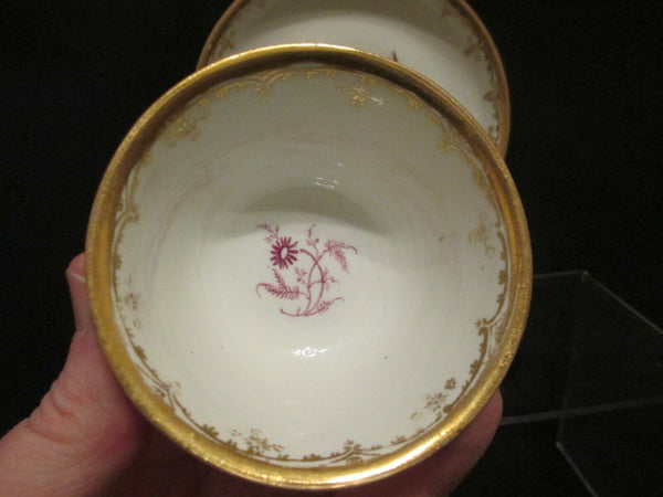 Bol à thé et soucoupe en porcelaine de Meissen Danhoeffer Hausmalerei 1720