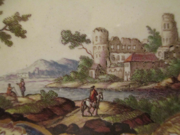 Assiette à dîner Ludwigsburg Horse &amp; Rider Scene. années 1700