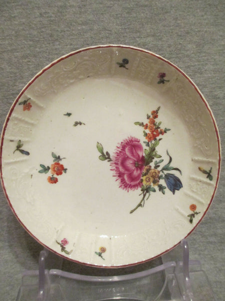Ludwigsburg Porcelain Floral Moulded Cup & Saucer 18th Century