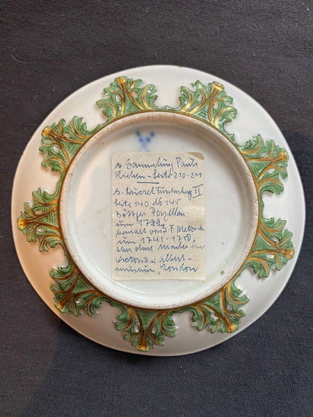 Meissen Untertasse mit geformten Akanthusblättern 1725 Johann Friedrich Metzsch 