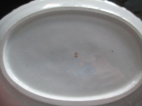 Chelsea Porcelain Red Anchor Oval Floral Dish 1752 - 1756
