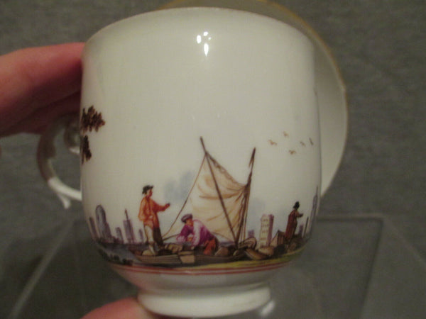 Porcelaine De Meissen, Porzellan Kauffahrtei Tasse Et Soucoupe 1745