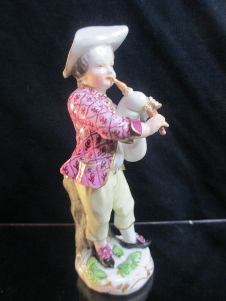 Figure d'un joueur de cornemuse en porcelaine de Meissen, 18ème