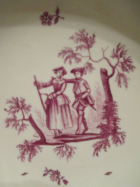 Porcelaine Frankenthal, Porzellan Scenic Cup &amp; Soucoupe. années 1700 