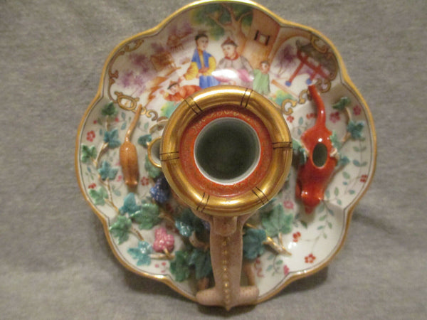 Meissen Porcelain  Chinoiserie Chamber Stick,  Rare.