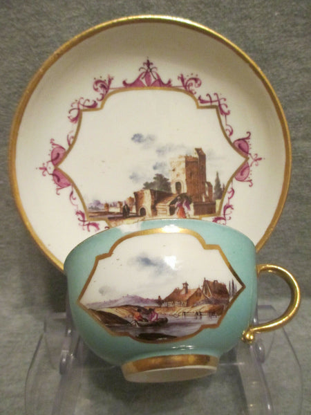 Meissener Porzellan Kauffahrtei Teetasse und Untertasse. 1730 (Nr. 7)