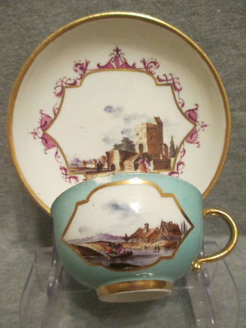 Meissener Porzellan Kauffahrtei Teetasse und Untertasse. 1730 (Nr. 7)