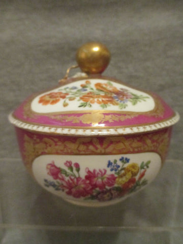 Meissen Marcolini Porcelain, Puce Lidded Pot (2)