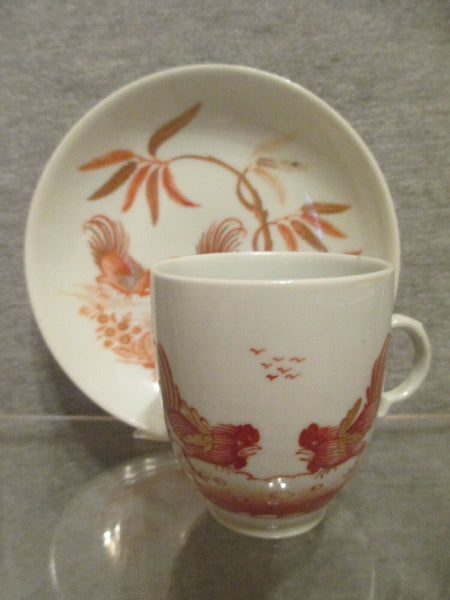 Doccia Porcelain Coffee Cup and Saucer with Fighting Cock, 1770-80 (No 4)