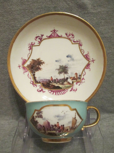 Meissen Porcelain Kauffahrtei Tea Cup & Saucer. 1730  (No 1)