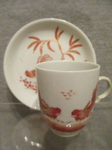 Tasse à café et soucoupe en porcelaine Doccia avec coq de combat, 1770-80 (n° 6)