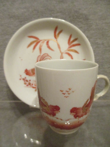 Doccia Porcelain Coffee Cup and Saucer with Fighting Cock, 1770-80 (No 6)