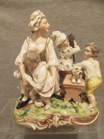 Frankenthal Porcelain Group Figure of The Caring Mother, Carl Theodor, 1770's