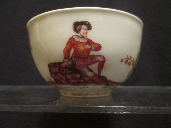 Meissen Porcelain Hausmaler Shepherdess Scene Tea Bowl, 1735