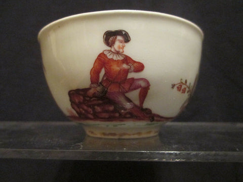 Meissen Porcelain Hausmaler Shepherdess Scene Tea Bowl, 1735