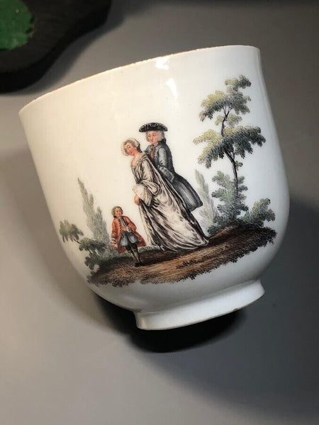 Meissen Porcelain Coffee Cup with Watteau Scenes 1740's