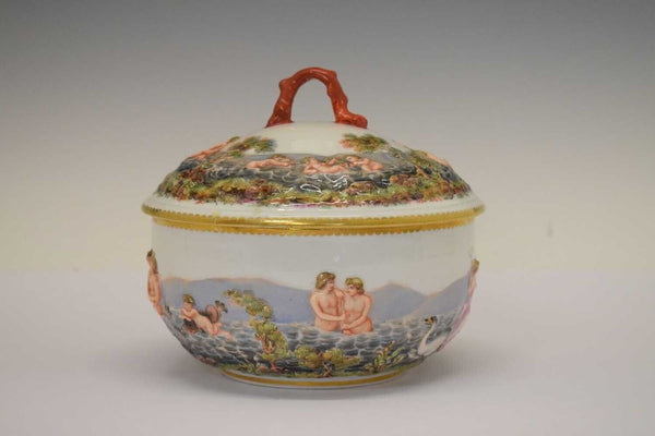 Meissen Porcelain Capodimonte Style Lidded Pot 19th C