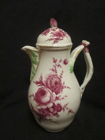 Royal Copenhagen Puce Floral Coffee Pot 1870