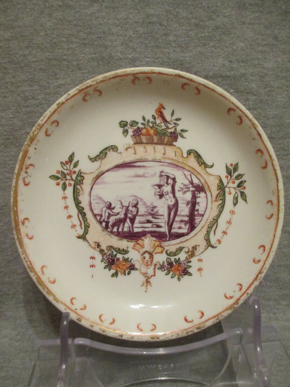 Meissen Porcelain Hausmaler Saucer, Circa 1720-25. Very Rare!