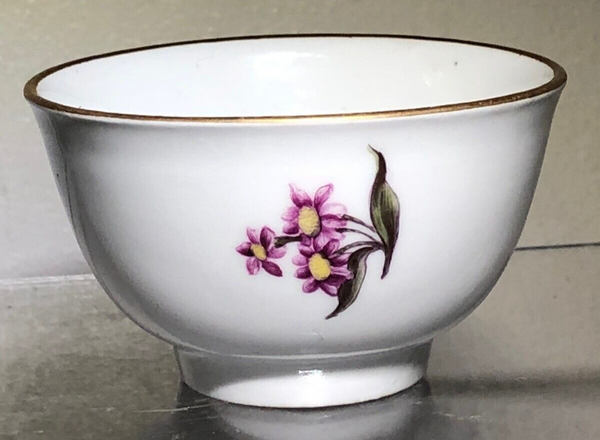 Meissen Porcelain Woodcut Flower Tea Bowl and Saucer 1740