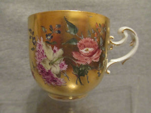 Tasse à thé florale dorée Meissen, années 1700 