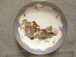 Soucoupe de scène de berger Meissen Marcolini.