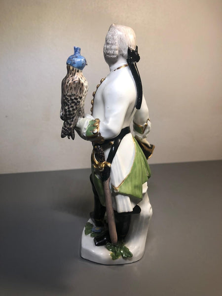 Meissen Porcelain Figurine "The Falconer"  1744 - 1746 KHC Mark, J.F. Eberlein