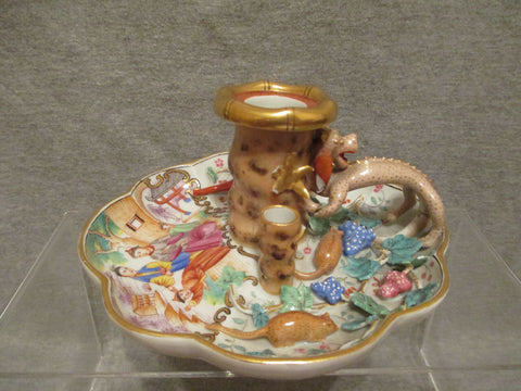 Meissen Porcelain  Chinoiserie Chamber Stick,  Rare.