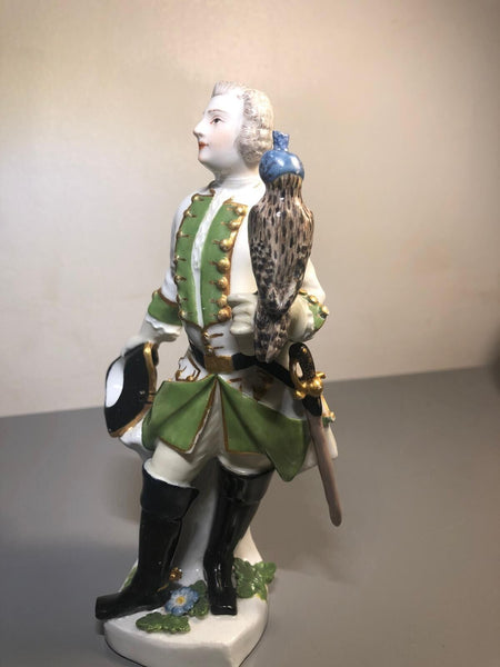 Meissen Porcelain Figurine "The Falconer"  1744 - 1746 KHC Mark, J.F. Eberlein