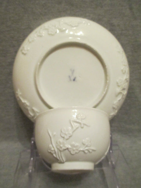 Meissen Porcelain, Prunus Blossom Tea Bowl & Saucer, Circa 1730-40