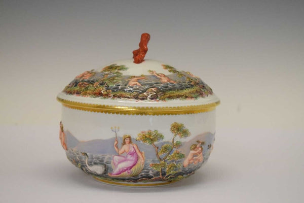 Pot à Couvercle En Porcelaine De Meissen Style Capodimonte 19ème