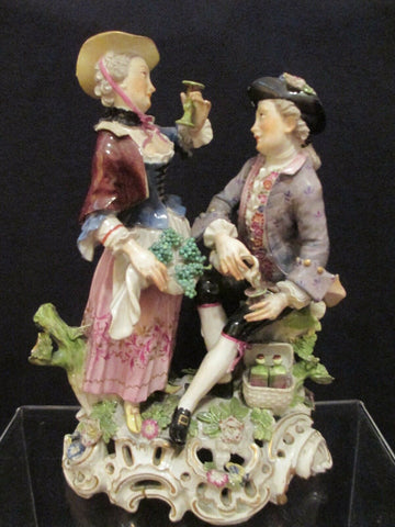 Groupe En Porcelaine De Meissen Figurine Emblématique Du Goût 1760 Ponctuelle 