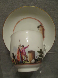 Porcelaine De Meissen, Porzellan Kauffahrtei Tasse Et Soucoupe 1745