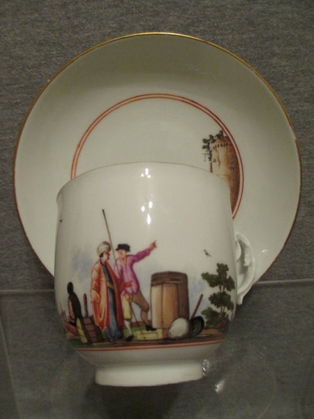 Meissen Porcelain, Porzellan Kauffahrtei Cup & Saucer 1745