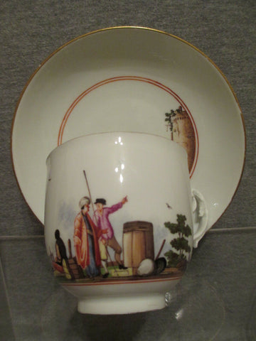 Porcelaine De Meissen, Porzellan Kauffahrtei Tasse Et Soucoupe 1745