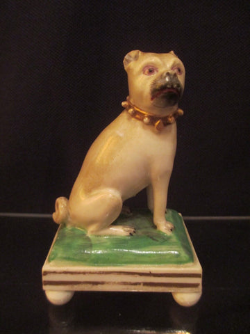Derby Porcelain Pug on Ball Feet - 1820