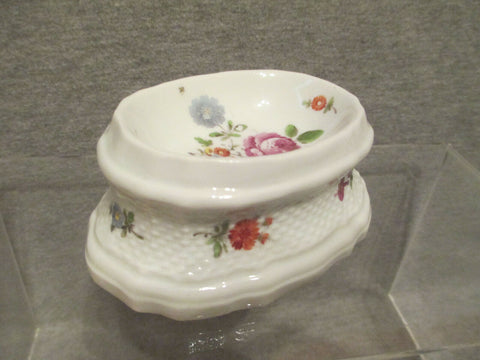 Vienna Porcelain Floral and Moulded Open Salt, 18thC