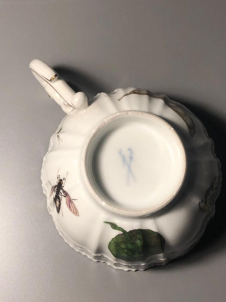 Meissen Porcelain Fruit, & Bugs Tea Cup & Saucer 1740 (#2)